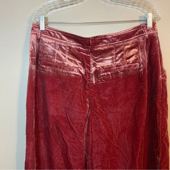 Anthropologie Velvet Wide-Leg Pants